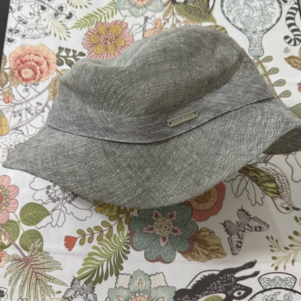 Ellen Tracy Gray Cloche Hat with Floral Accent